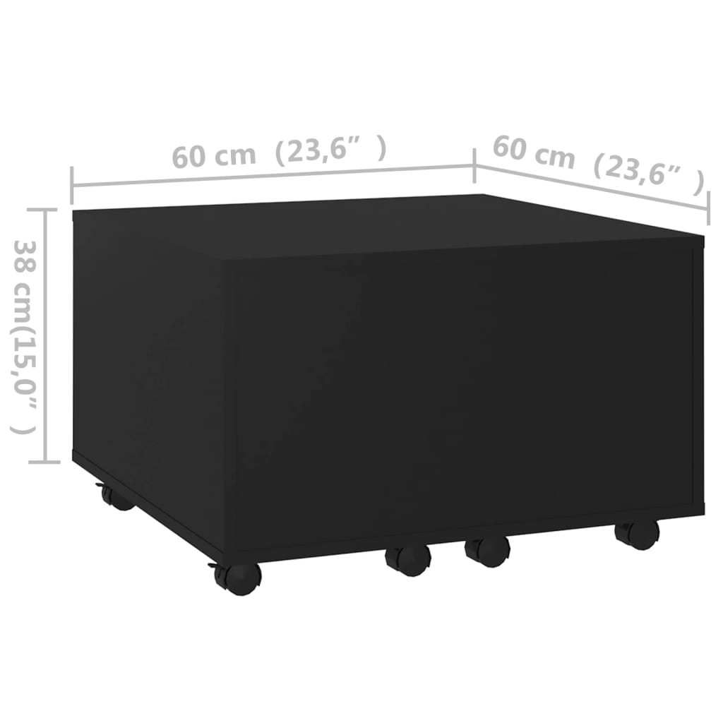 Mesa de centro 60x60x38 cm contraplacado preto