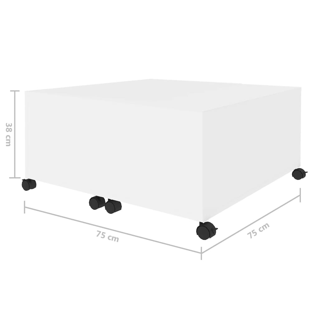 Mesa de Centro Lexas com Baú - Branco - Design Moderno