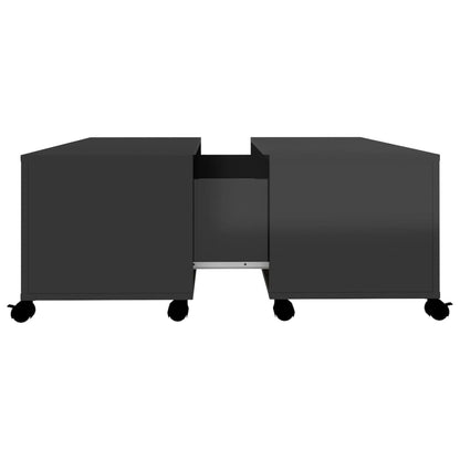 Mesa de Centro Lexas com Baú - Preto Brilhante - Design Moderno