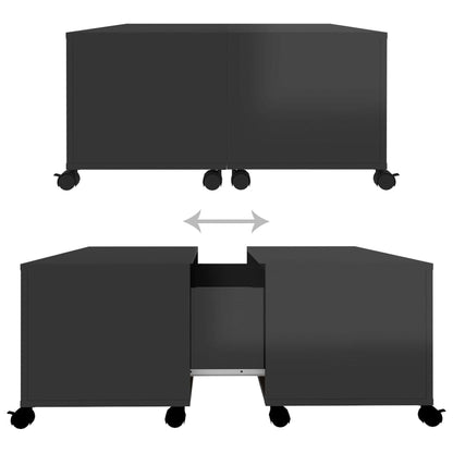 Mesa de Centro Lexas com Baú - Preto Brilhante - Design Moderno