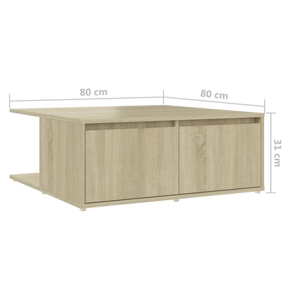 Mesa de Centro Vieira com 2 Gavetas - Carvalho - Design Nórdico