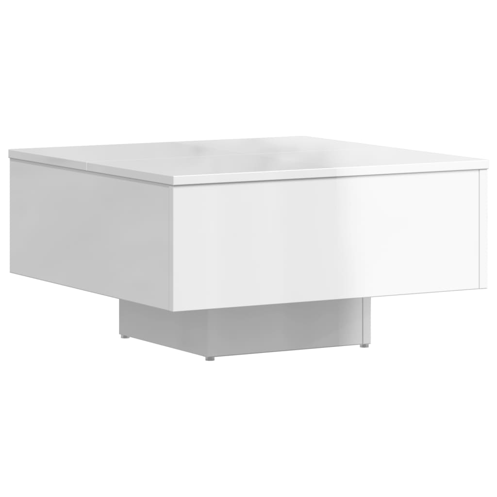 Mesa de centro 60x60x31,5 cm contraplacado branco brilhante