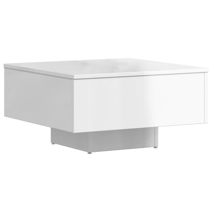 Mesa de centro 60x60x31,5 cm contraplacado branco brilhante