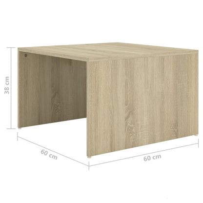 3 pcs conjunto de mesas de centro 60x60x38 cm carvalho sonoma