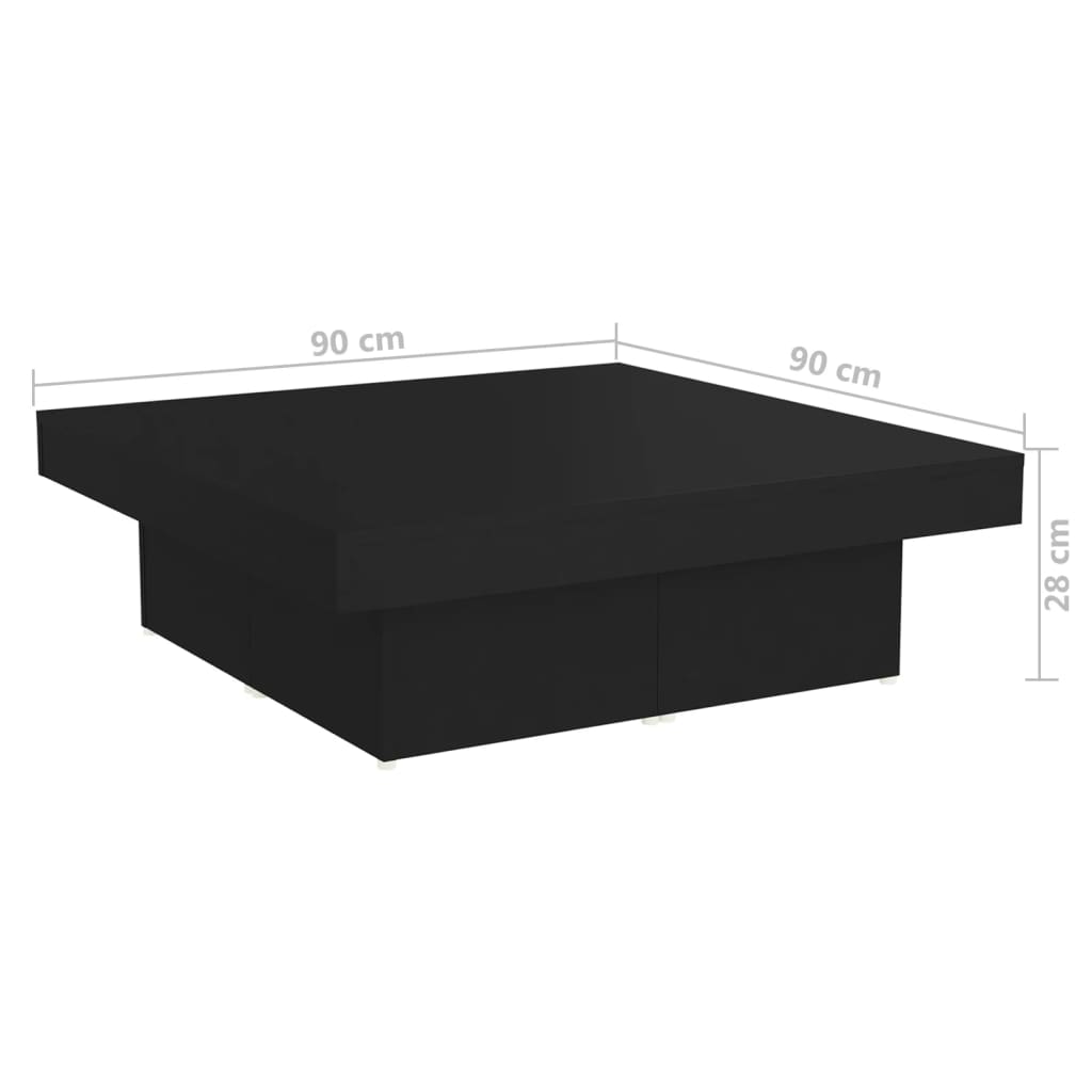 Mesa de centro 90x90x28 cm contraplacado preto