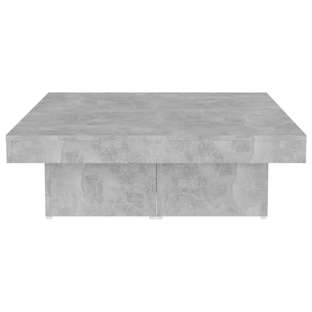 Mesa de centro 90x90x28 cm contraplacado cinzento cimento