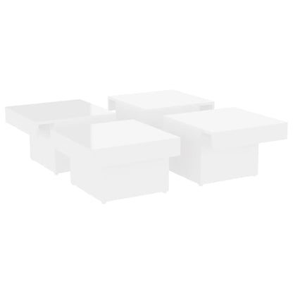 Mesa de centro 90x90x28 cm contraplacado branco brilhante