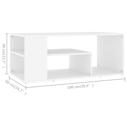 Mesa de centro 100x50x40 cm contraplacado branco