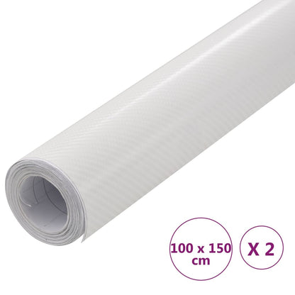 Películas para carro 2 pcs 100x150 cm branco 4D