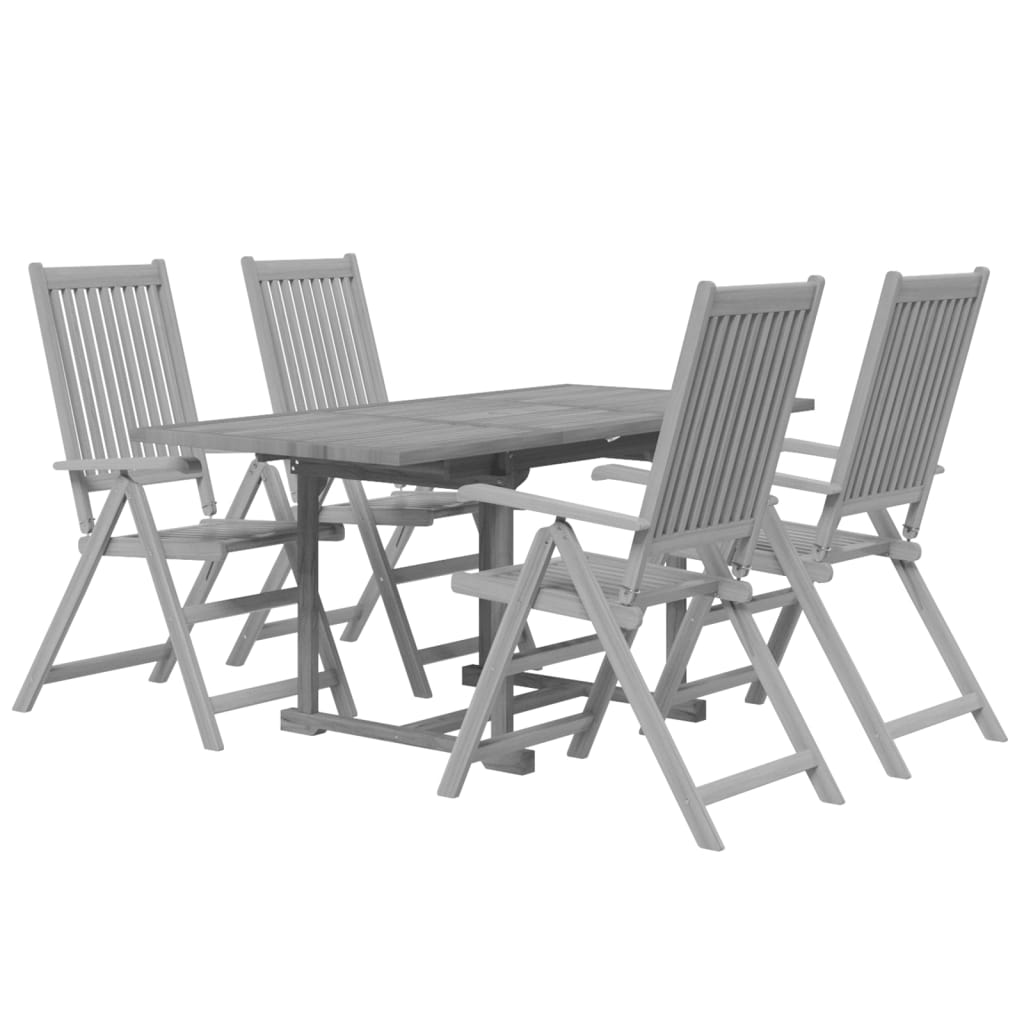 Conjunto de jantar p/ jardim 5 pcs madeira de acácia maciça