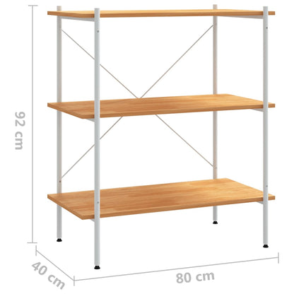 Unidade com 3 prateleiras 80x40x92 cm branco/cor de carvalho