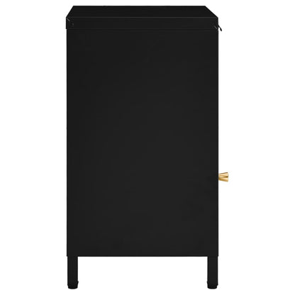 Mesa de cabeceira 40x30x54,5 cm vidro e aço preto