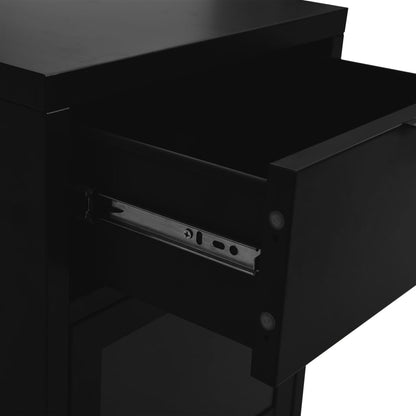 Mesa de cabeceira 40x30x54,5 cm vidro e aço preto