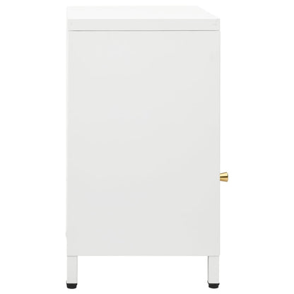 Mesa de cabeceira 40x30x54,5 cm vidro e aço branco