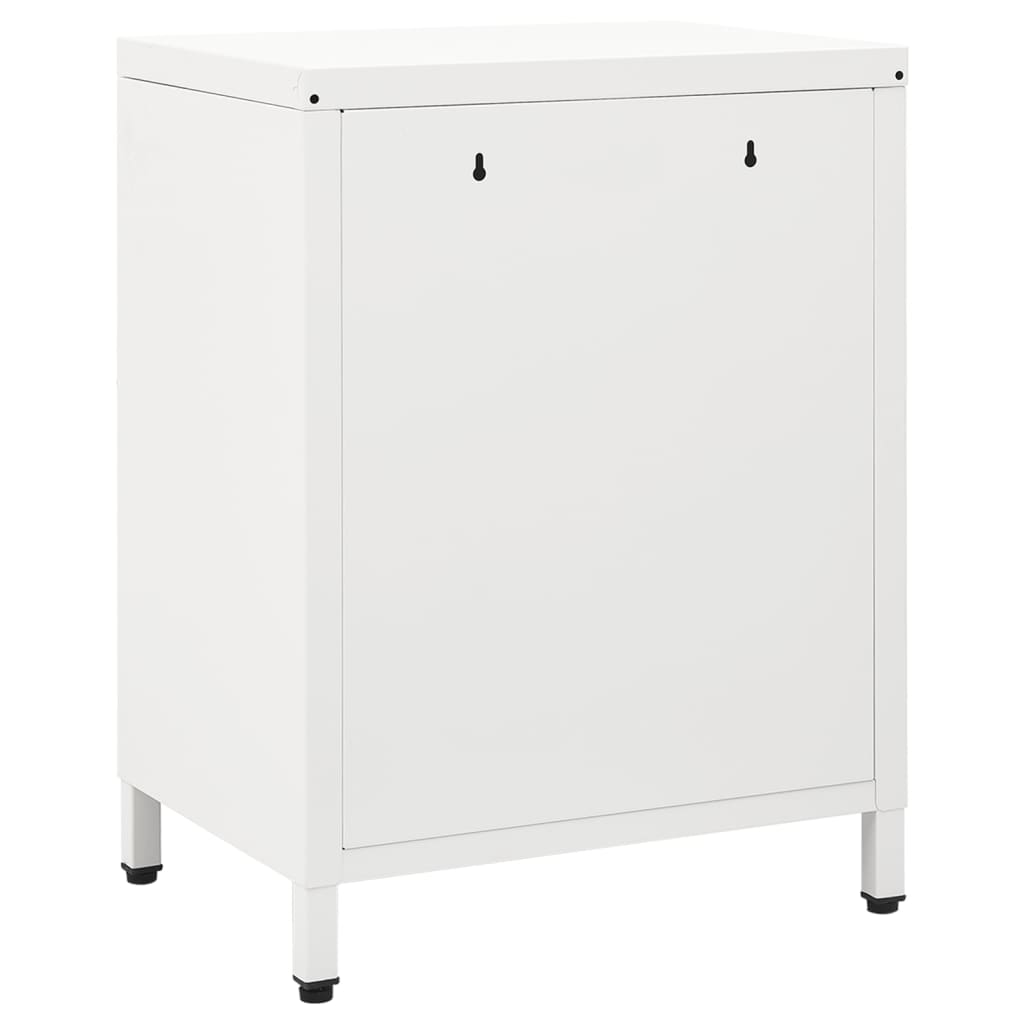 Mesa de cabeceira 40x30x54,5 cm vidro e aço branco