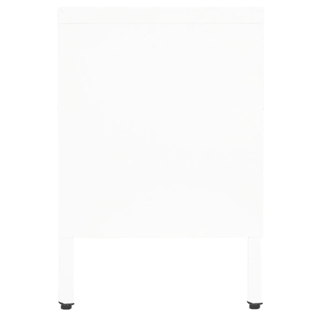 Móvel de TV 90x30x44 cm vidro e aço branco