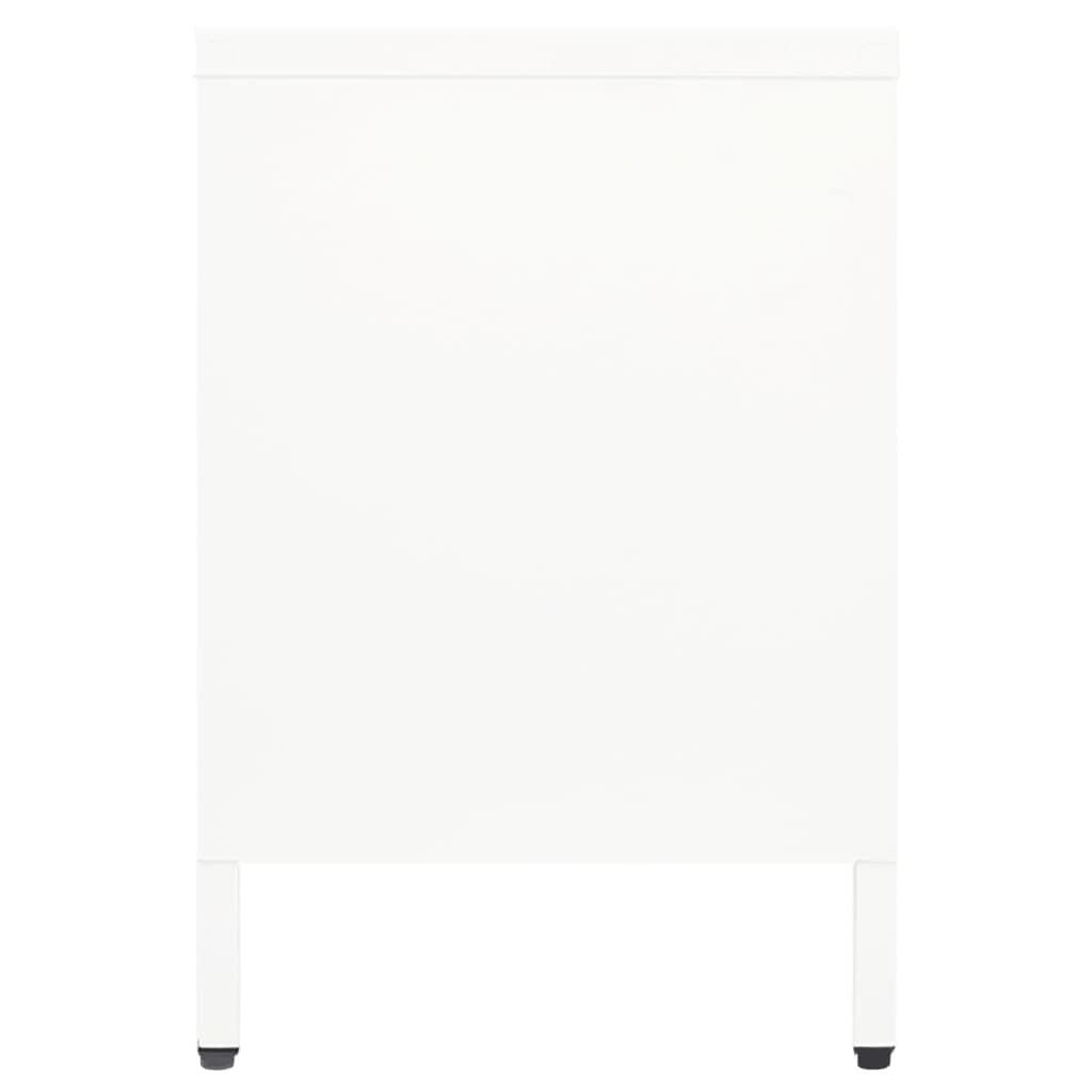 Móvel de TV 105x35x52 cm aço e vidro branco