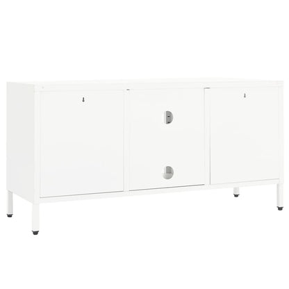 Móvel de TV 105x35x52 cm aço e vidro branco