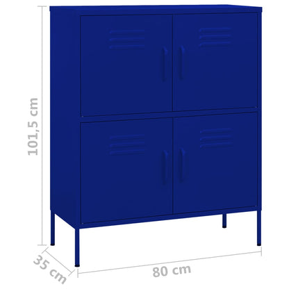 Armário de arrumação aço 80x35x101,5 cm azul-marinho