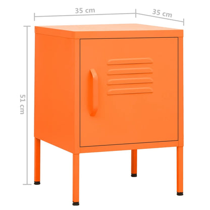 Mesa de cabeceira 35x35x51 cm aço laranja