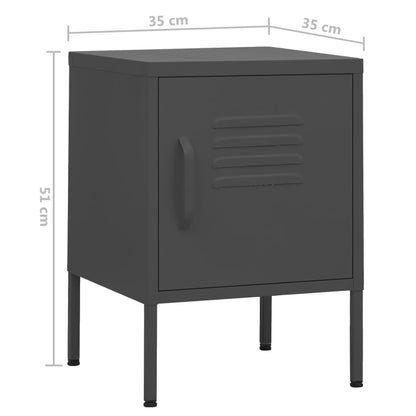 Mesa de cabeceira 35x35x51 cm aço antracite