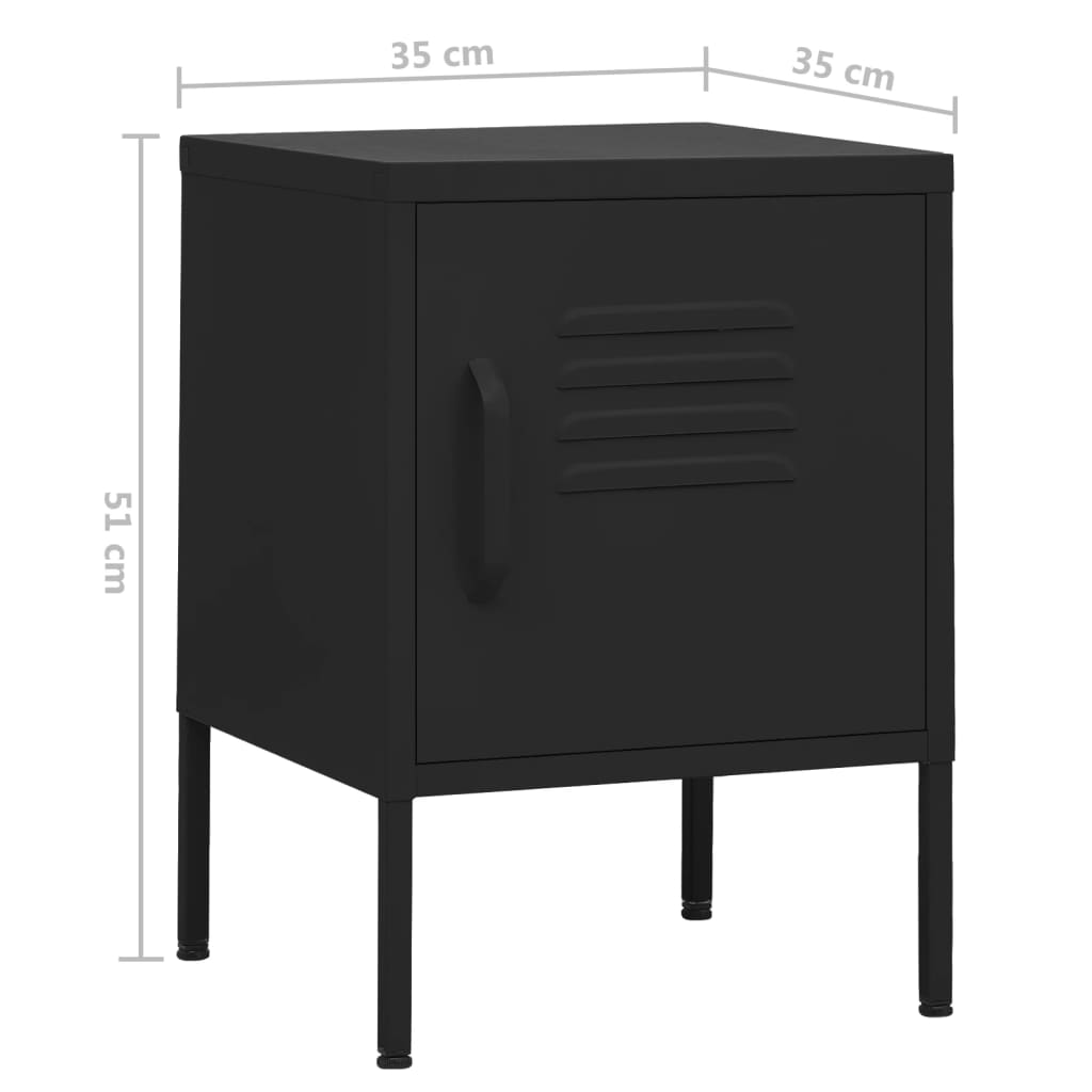 Mesa de cabeceira 35x35x51 cm aço preto