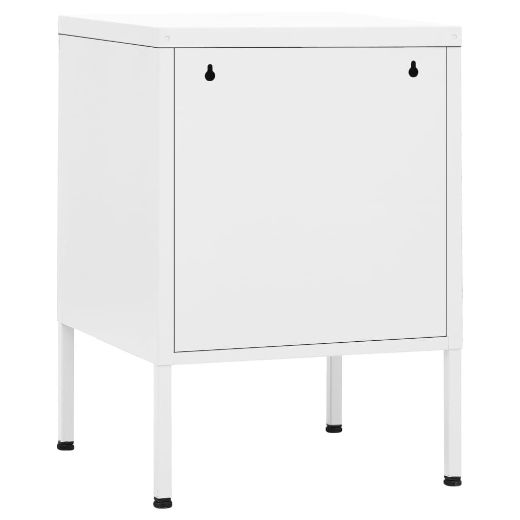 Mesa de cabeceira 35x35x51 cm aço branco