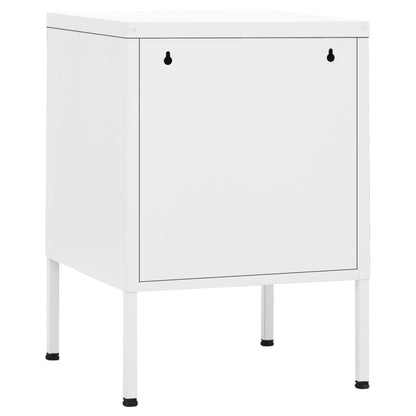 Mesa de cabeceira 35x35x51 cm aço branco