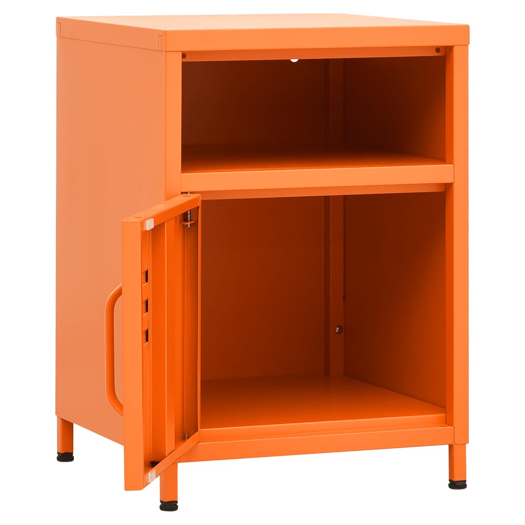 Mesa de cabeceira 35x35x51 cm aço laranja