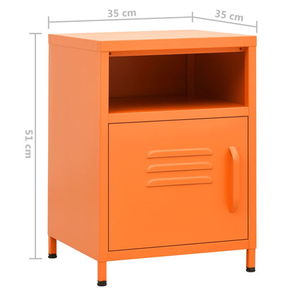 Mesa de cabeceira 35x35x51 cm aço laranja