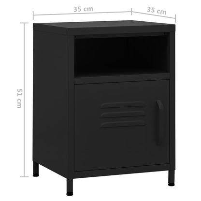 Mesa de cabeceira 35x35x51 cm aço preto