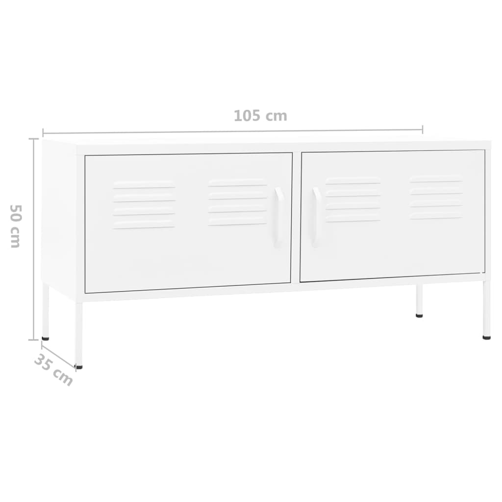 Móvel de TV aço 105x35x50 cm branco