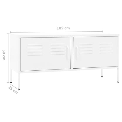 Móvel de TV aço 105x35x50 cm branco