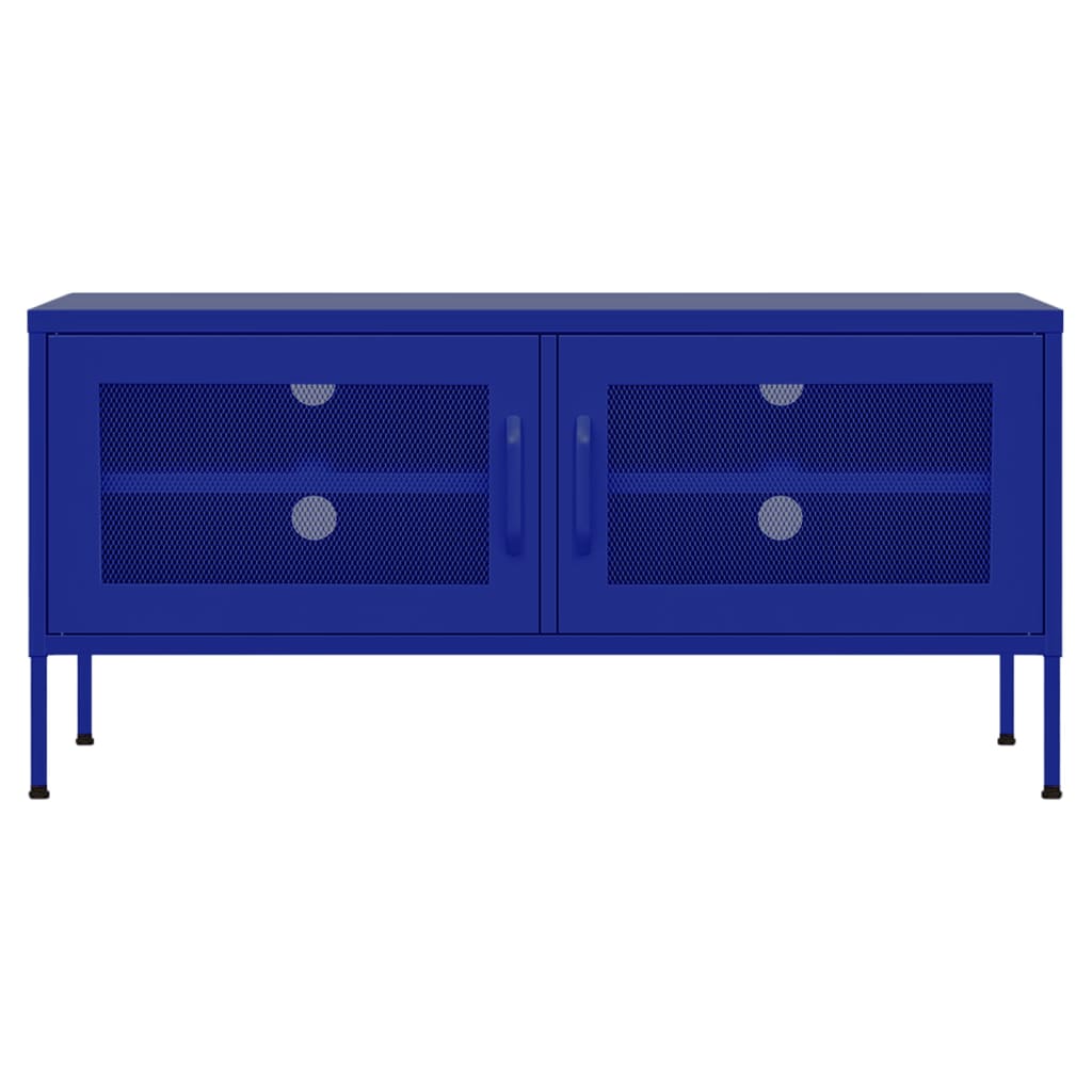 Móvel de TV aço 105x35x50 cm azul-marinho