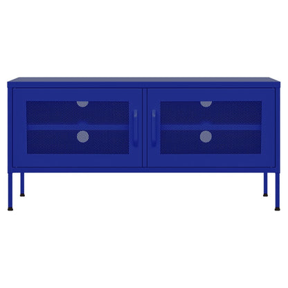 Móvel de TV aço 105x35x50 cm azul-marinho