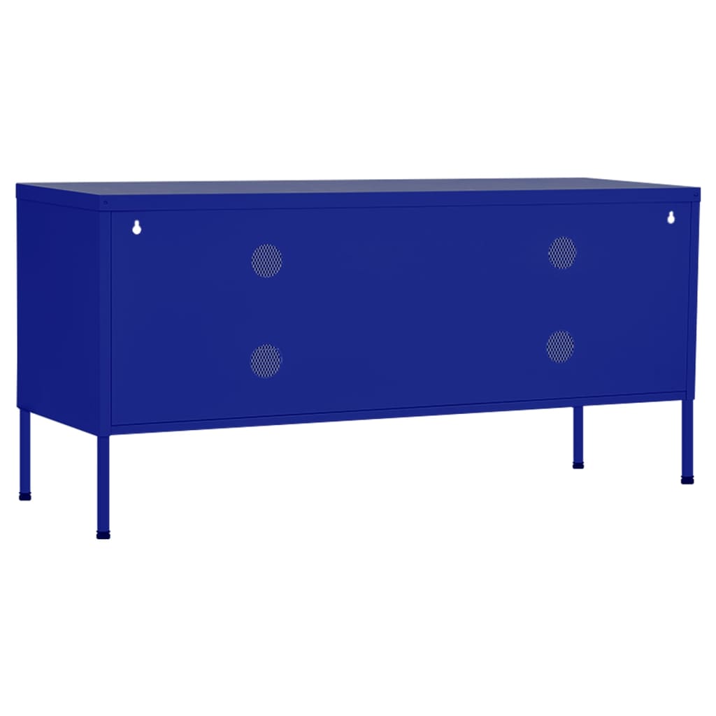 Móvel de TV aço 105x35x50 cm azul-marinho