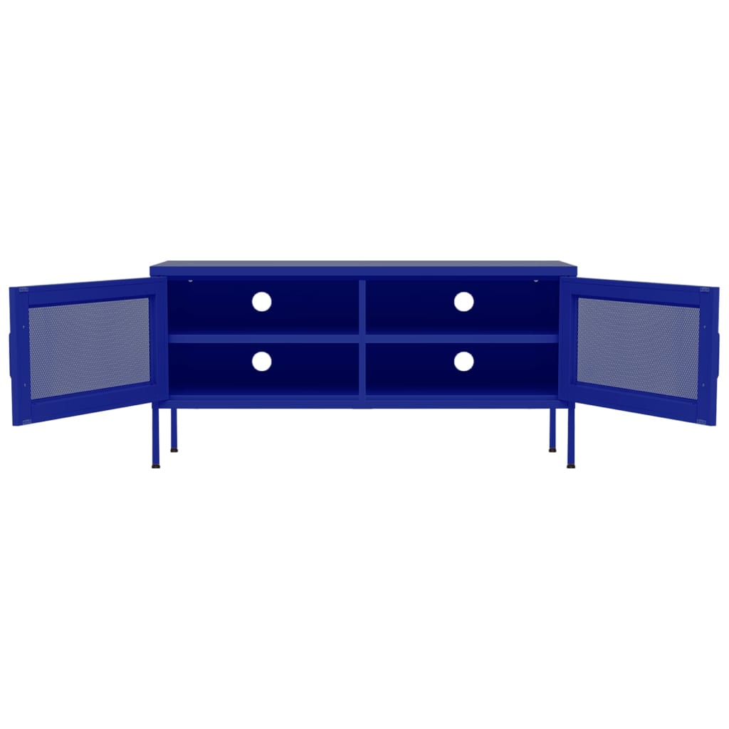 Móvel de TV aço 105x35x50 cm azul-marinho