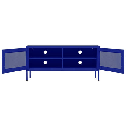 Móvel de TV aço 105x35x50 cm azul-marinho