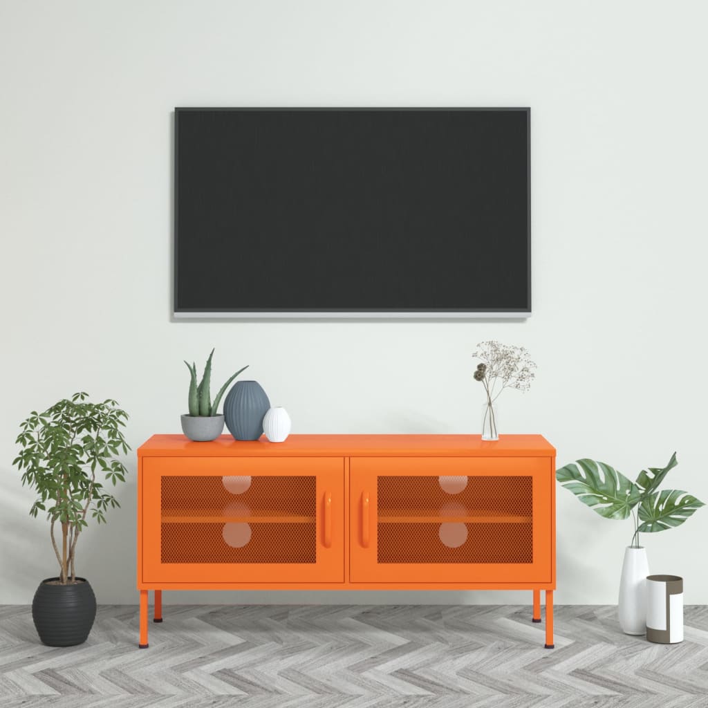 Móvel de TV aço 105x35x50 cm laranja