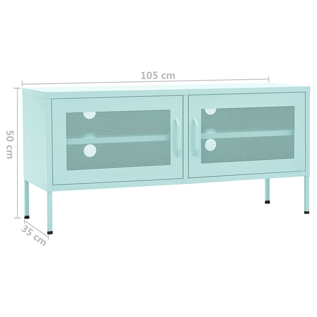 Móvel de TV aço 105x35x50 cm verde-hortelã