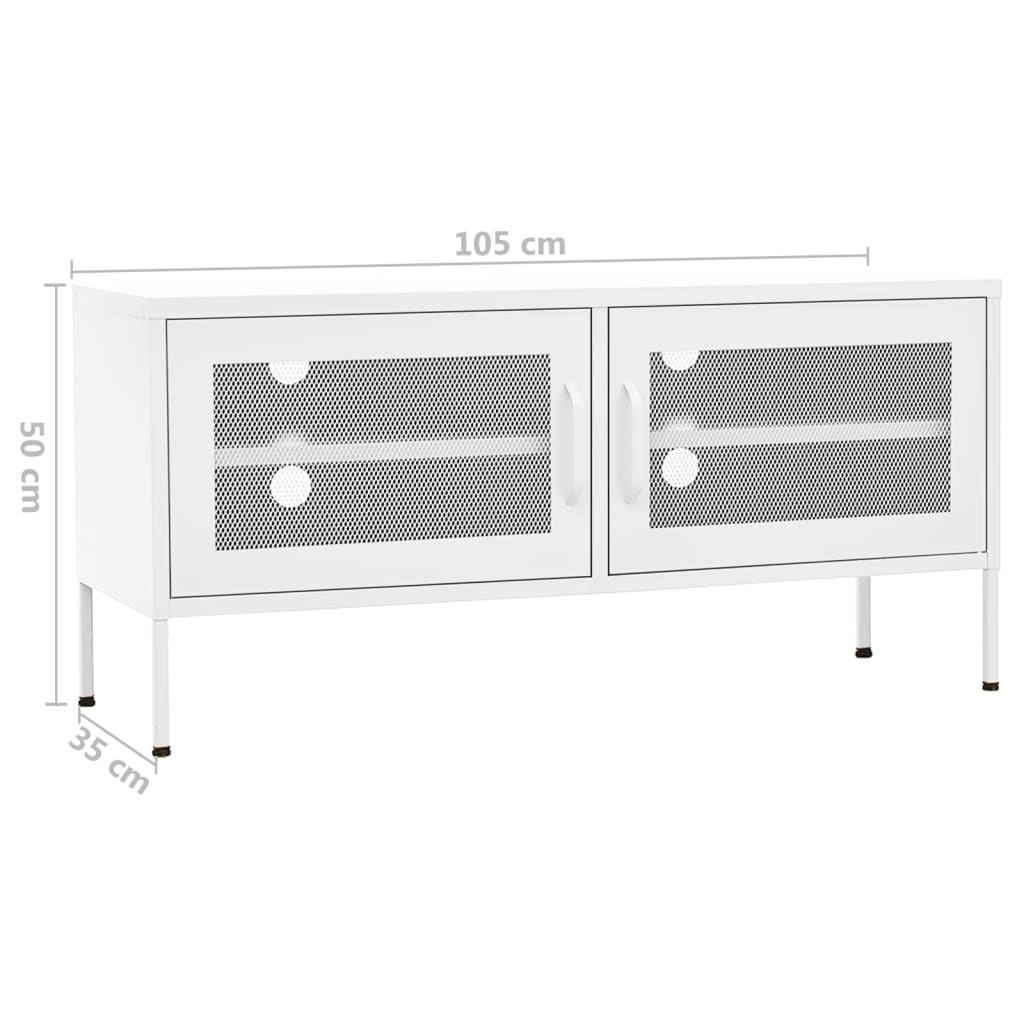 Móvel de TV aço 105x35x50 cm branco