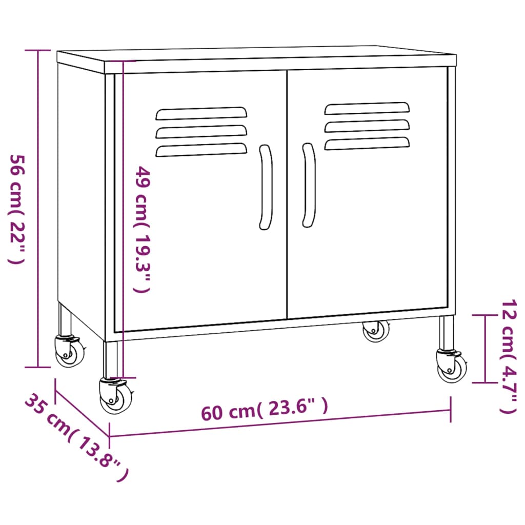 Armário de arrumação aço 60x35x56 cm laranja