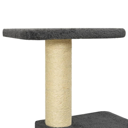 Árvore p/ gatos c/ postes arranhadores sisal 119cm cinza-escuro