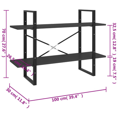 Estante c/ 2 prateleiras 100x30x70 cm contraplacado cinzento