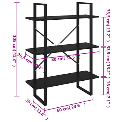 Estante 80x30x105 cm contraplacado preto