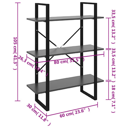 Estante 80x30x105 cm contraplacado cinzento