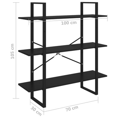 Estante 100x30x105 cm contraplacado preto