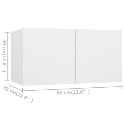 Móveis de TV 4 pcs 60x30x30 cm contraplacado branco