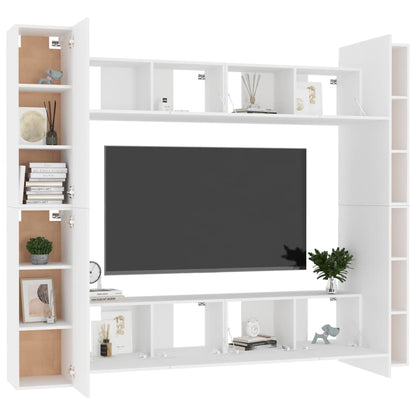 Móvel de TV de Parede Katarina de 8 Módulos - Branco - Design Moderno