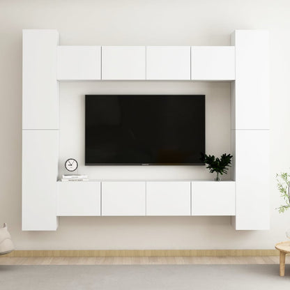 Móvel de TV de Parede Katarina de 8 Módulos - Branco - Design Moderno